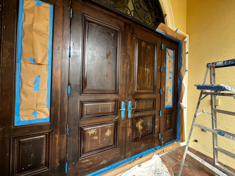 Stained interior door with protective topcoat — Davie, FL